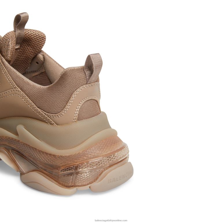 kahverengi DBJ0F159 Kadın üçlü şeffaf tabanlı spor ayakkabı Balenciaga