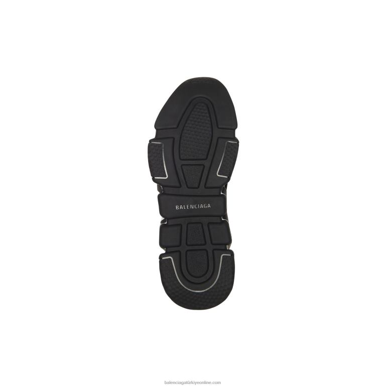 siyah beyaz DBJ0F203 kadın speed geri dönüşümlü örgü grafiti spor ayakkabı Balenciaga