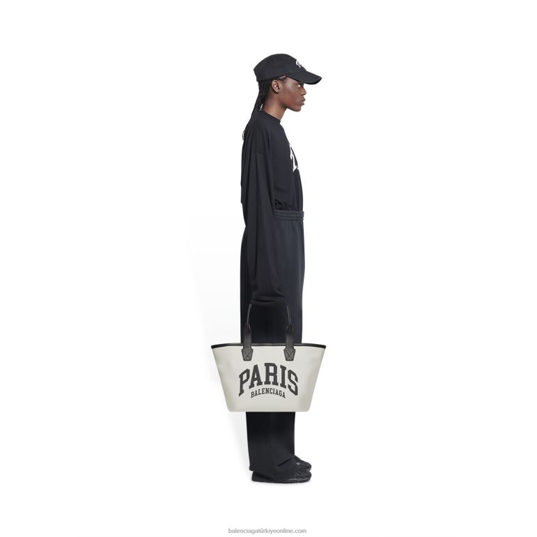 bej DBJ0F404 kadın şehirler paris jumbo küçük tote çanta Balenciaga