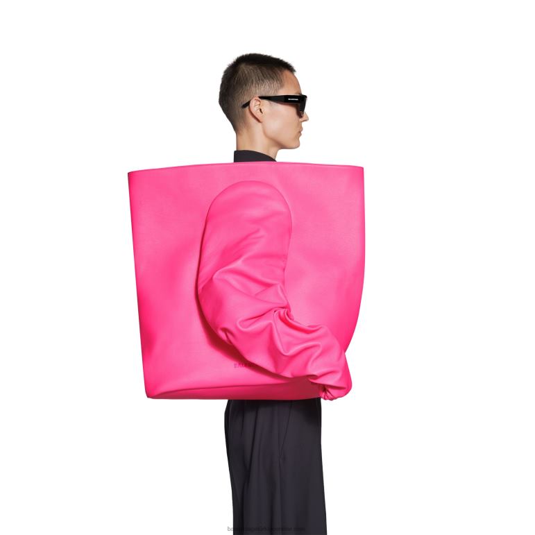 flu pembe DBJ0F432 kadın eldiven büyük tote çanta Balenciaga