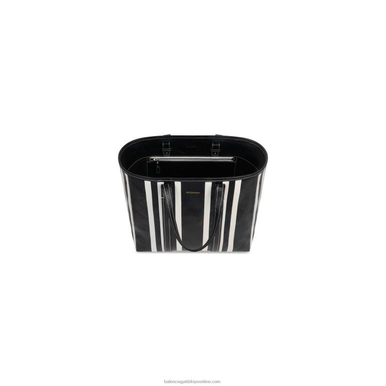 siyah DBJ0F1348 kadın dikenli orta doğu-batı alışveriş çantası Balenciaga