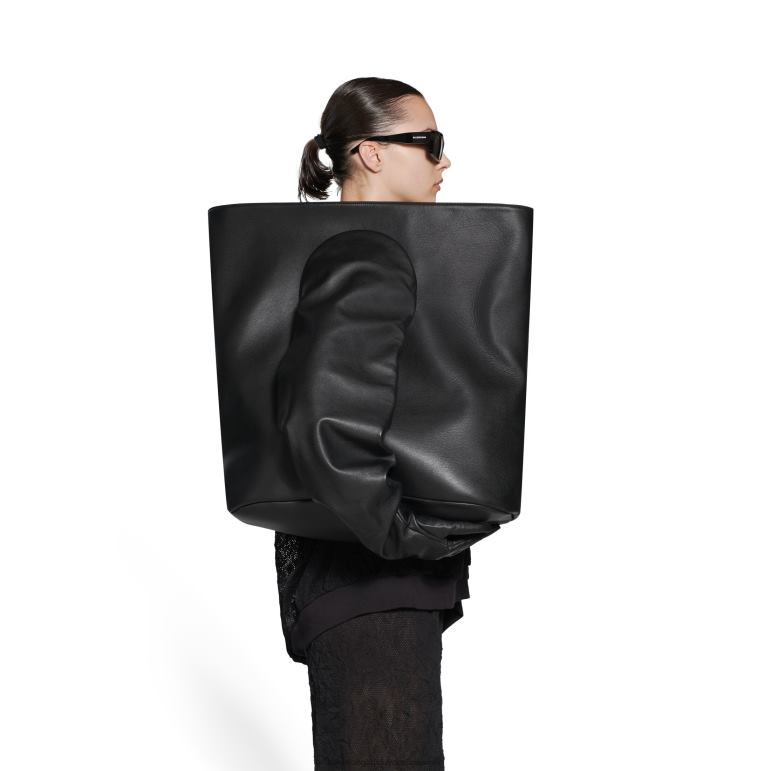 siyah DBJ0F431 kadın eldiven büyük tote çanta Balenciaga