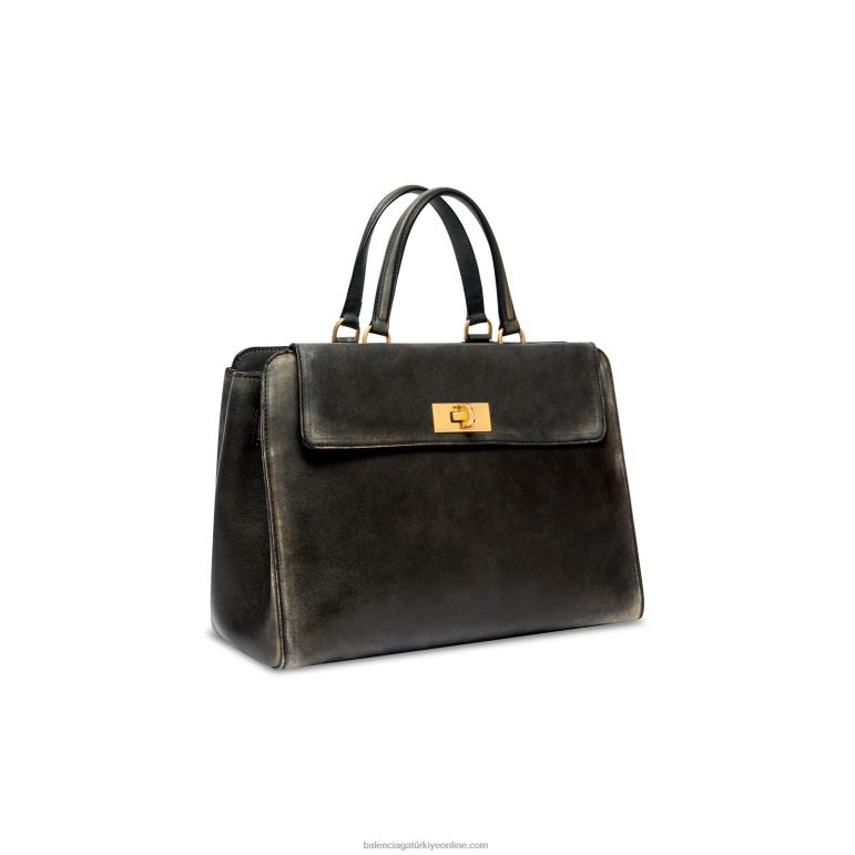 siyah DBJ0F474 kadın para orta tote çanta kullanılmış etkisi Balenciaga