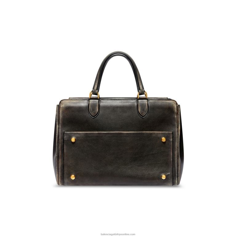 siyah DBJ0F474 kadın para orta tote çanta kullanılmış etkisi Balenciaga