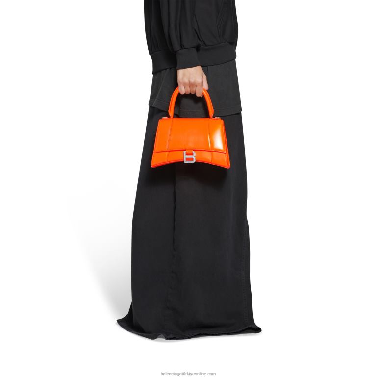 flu portakal DBJ0F304 kutuda kadın kum saati küçük çanta Balenciaga