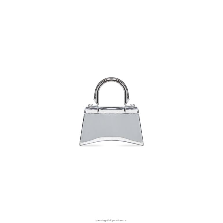 gümüş DBJ0F449 kadın kum saati xs el çantası ayna efekti Balenciaga