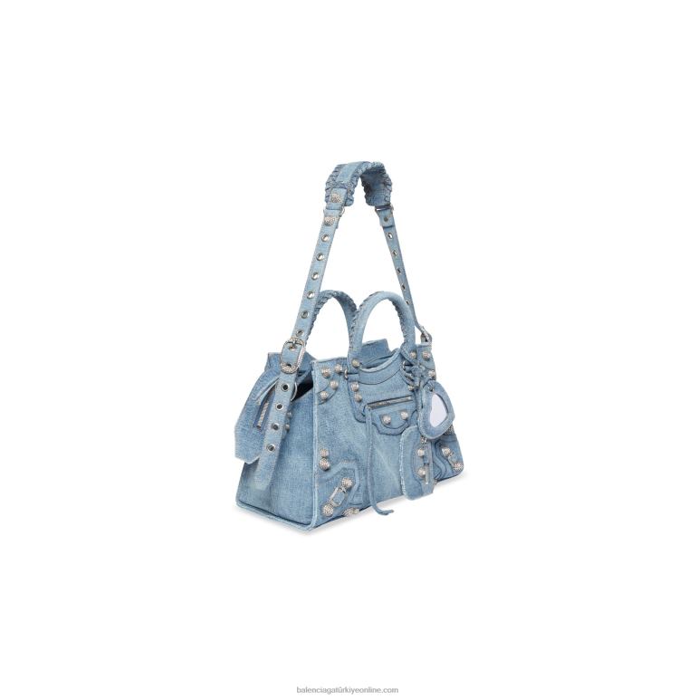 mavi DBJ0F448 denim kadın neo cagole city el çantası Balenciaga