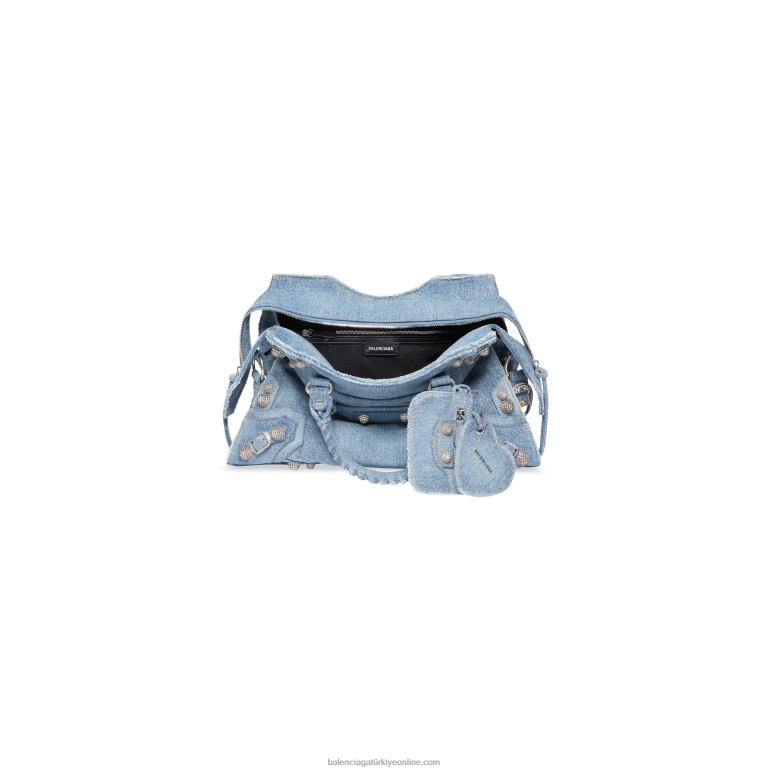 mavi DBJ0F448 denim kadın neo cagole city el çantası Balenciaga