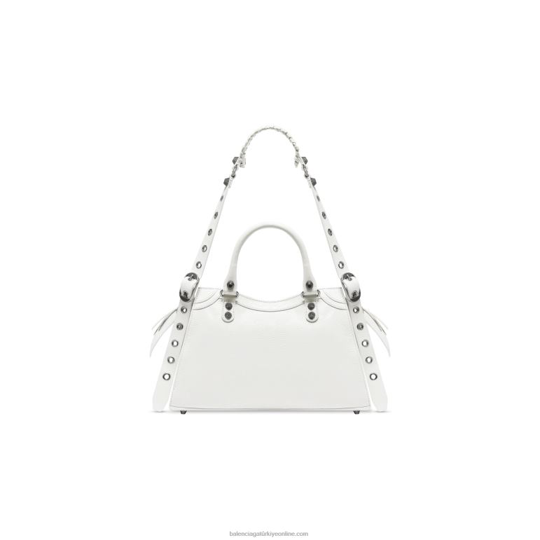 optik beyaz DBJ0F318 kadın neo cagole city küçük el çantası Balenciaga