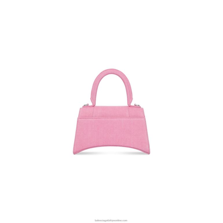pembe DBJ0F478 kadın kum saati denim küçük el çantası Balenciaga