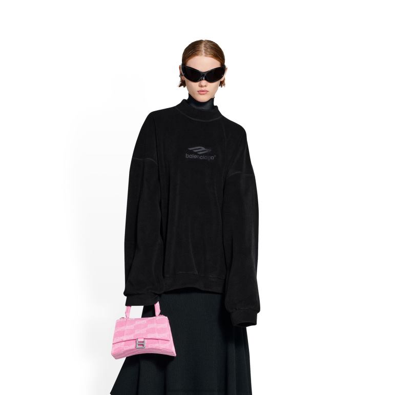 pembe DBJ0F536 kadın kum saati küçük çanta bb monogram denim Balenciaga