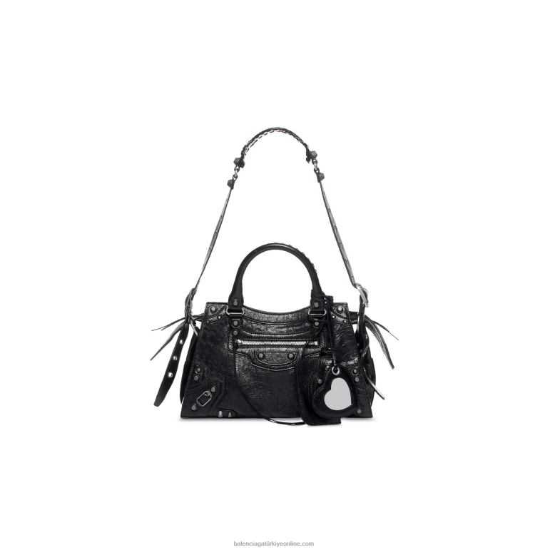 siyah DBJ0F317 kadın neo cagole city küçük el çantası Balenciaga