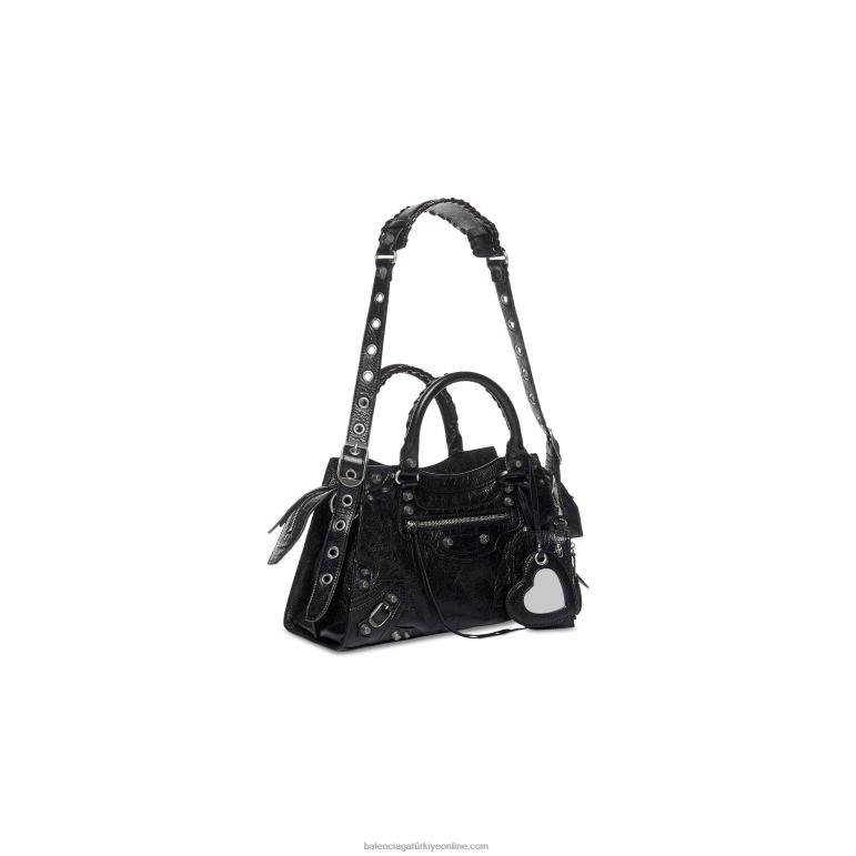 siyah DBJ0F317 kadın neo cagole city küçük el çantası Balenciaga