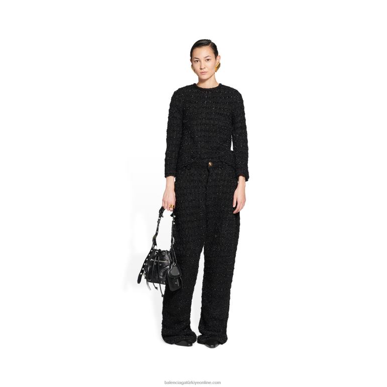 siyah DBJ0F388 Kadın le cagole xs kova çantası Balenciaga