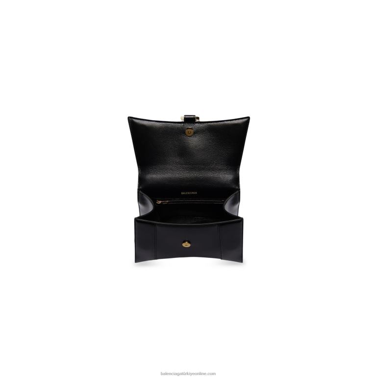 siyah DBJ0F495 kutuda kadın kum saati küçük çanta Balenciaga