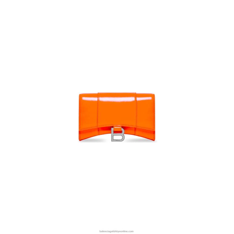 flu portakal DBJ0F597 kutuda zincir üzerinde kadın kum saati cüzdan Balenciaga
