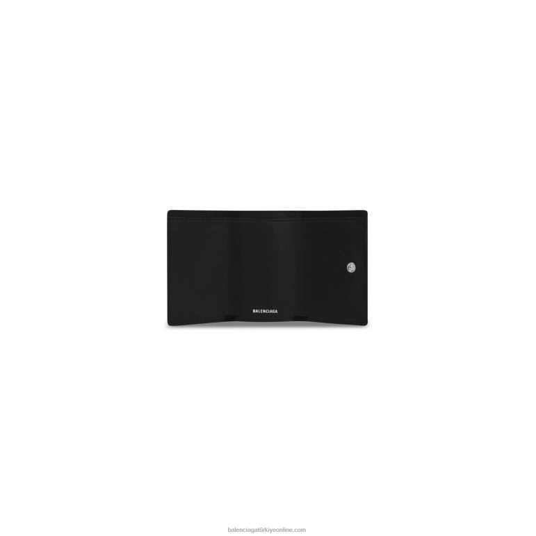 siyah DBJ0F591 kadın kağıt mini cüzdan Balenciaga