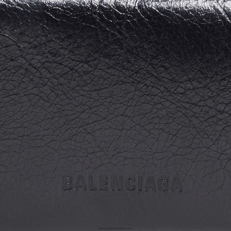 siyah DBJ0F609 kadın le cagole mini cüzdan Balenciaga