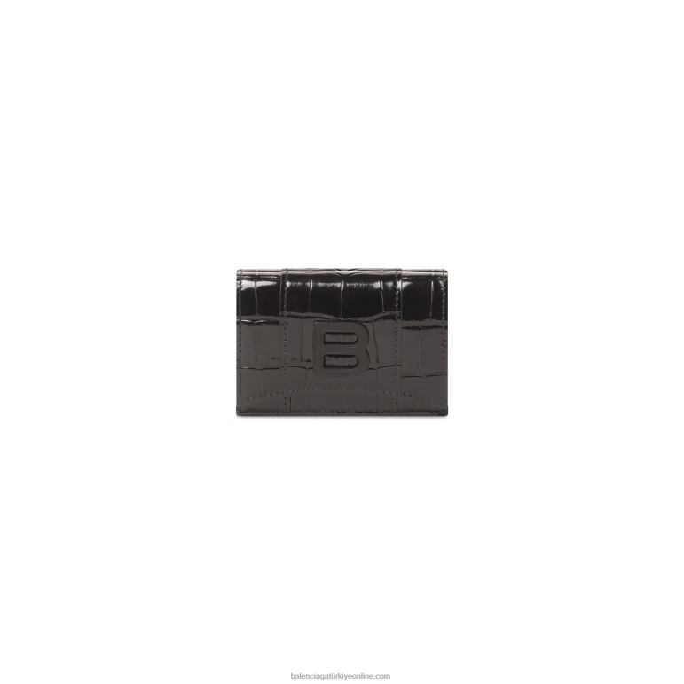 siyah DBJ0F625 kadın kum saati mini cüzdan Balenciaga