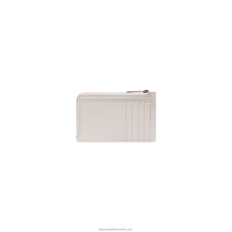 açık bej DBJ0F565 kadın zarfı uzun madeni para ve kart sahibi Balenciaga
