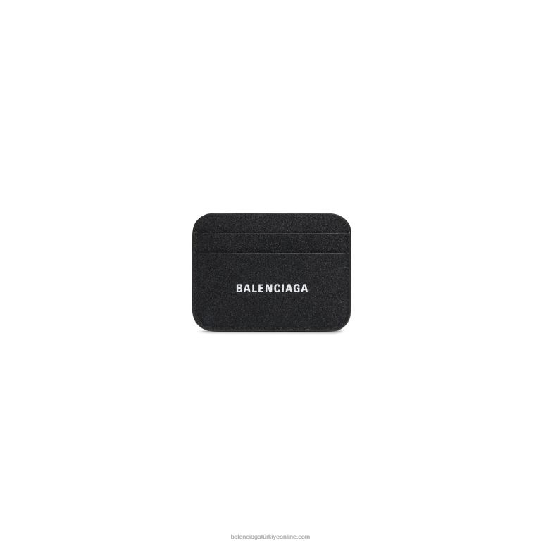 siyah DBJ0F555 ışıltılı kumaştan bayan nakit kartlık Balenciaga