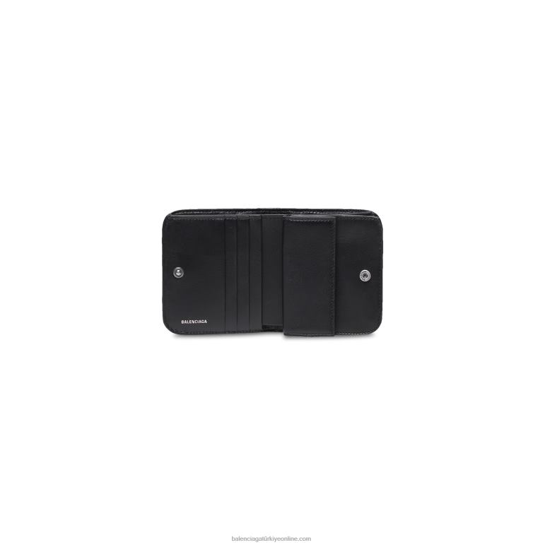 siyah DBJ0F610 kadın le cagole kapaklı bozuk para kartı sahibi Balenciaga