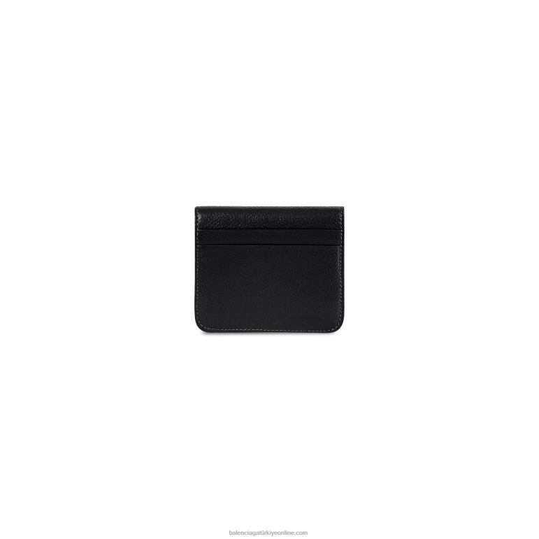 siyah DBJ0F660 kadın nakit flep madeni para ve kart sahibi Balenciaga