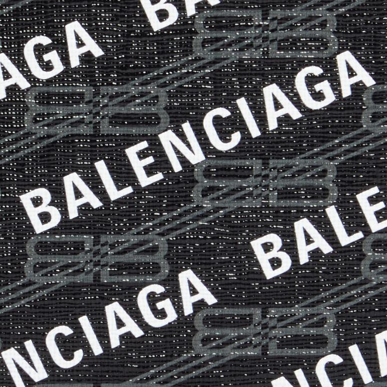 siyah DBJ0F667 kadın imzası büyük uzun madeni para ve kartlık bb monogram kaplı kanvas ve boydan boya logo Balenciaga