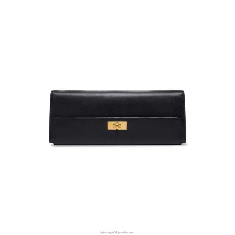 siyah DBJ0F477 kutuda zincir ile kadın para uzatılmış kese Balenciaga