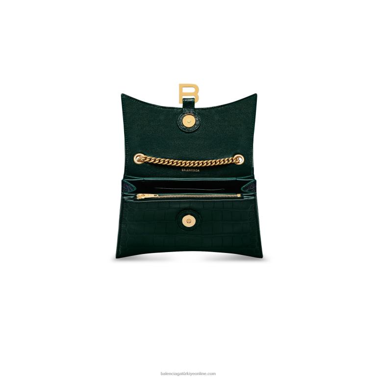Orman yeşili DBJ0F343 kadın ezmek xs zincir çanta timsah kabartmalı Balenciaga