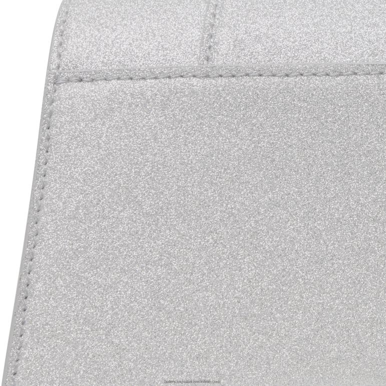 gümüş DBJ0F451 kadın kum saati xs el çantası parlak kumaş Balenciaga