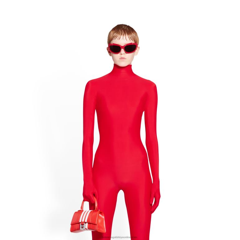 kırmızı DBJ0F361 kadın adidas kum saati xs çanta kutuda Balenciaga