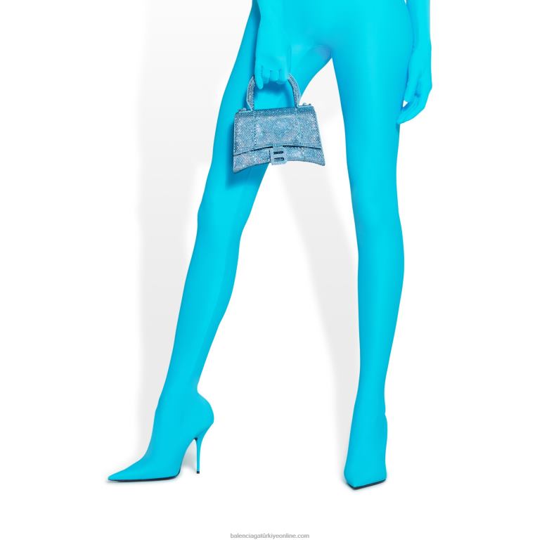 mavi DBJ0F450 rhinestones ile kadın kum saati xs çanta Balenciaga