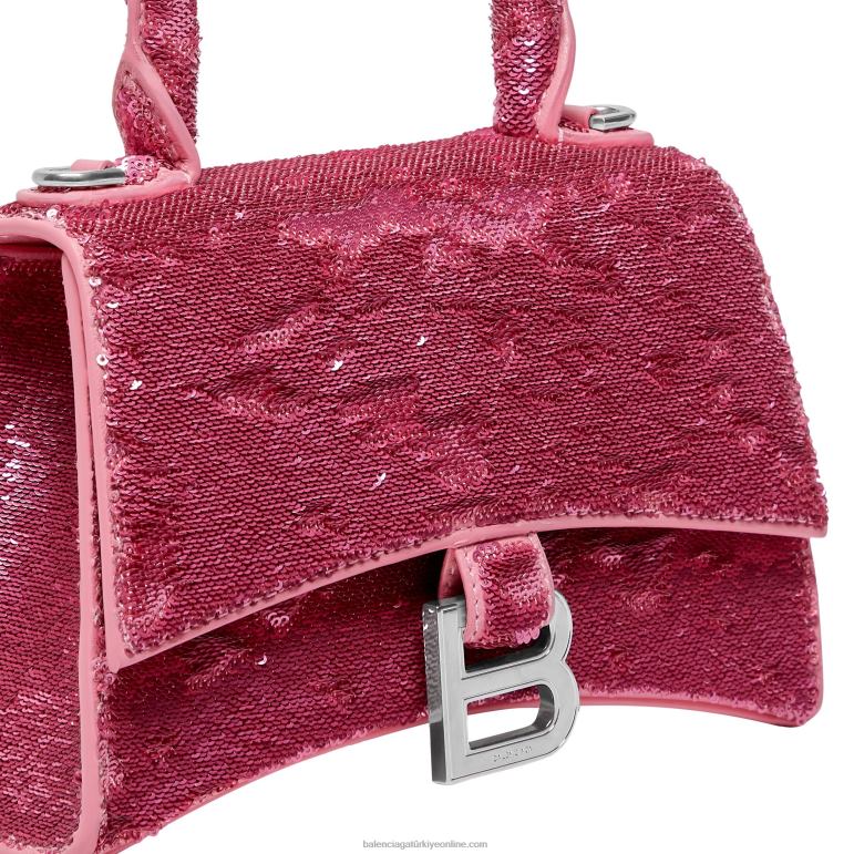 pembe DBJ0F277 zincir ve payet ile kadın kum saati xs çanta Balenciaga