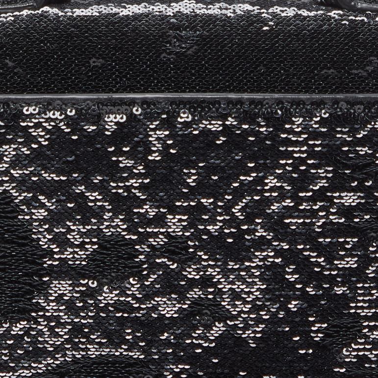 siyah DBJ0F278 zincir ve payetler ile kadın kum saati xs çanta Balenciaga