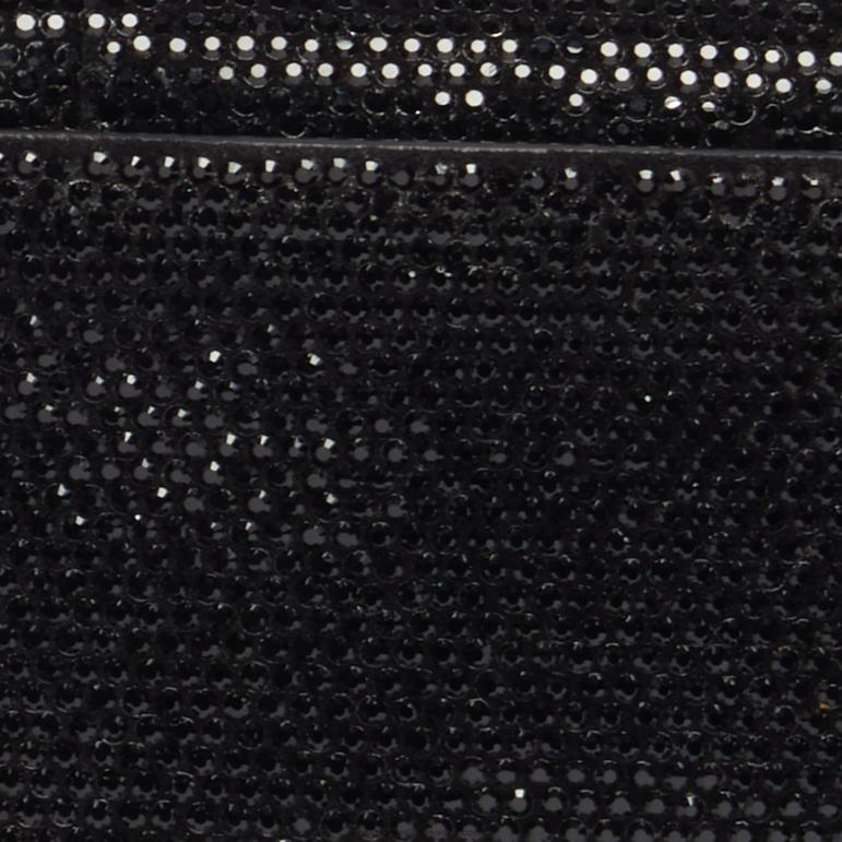 siyah DBJ0F506 zincir ve rhinestones ile kadın kum saati mini çanta Balenciaga