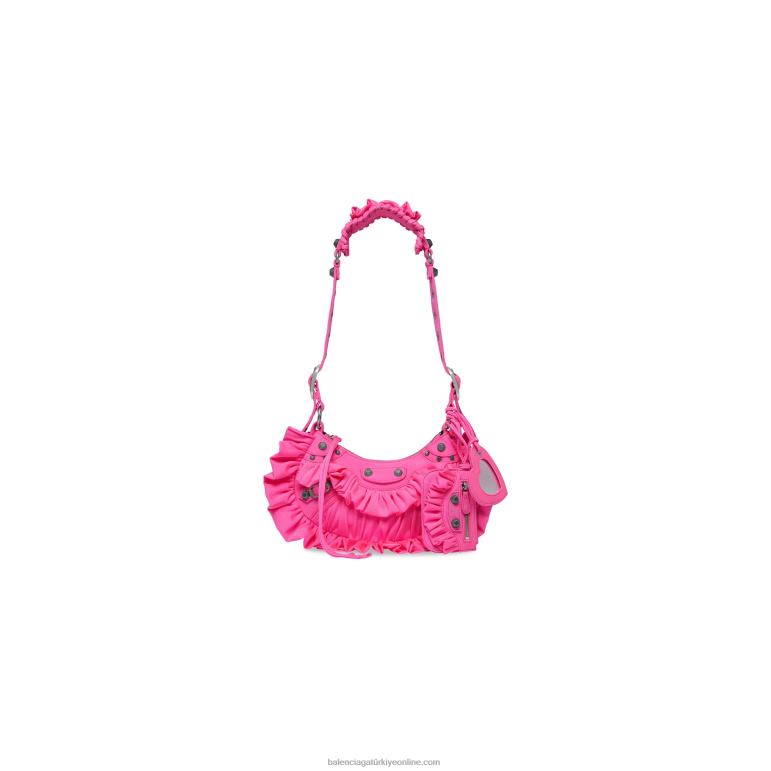 asit pembesi DBJ0F375 kadın le cagole xs fırfırlı omuz çantası Balenciaga