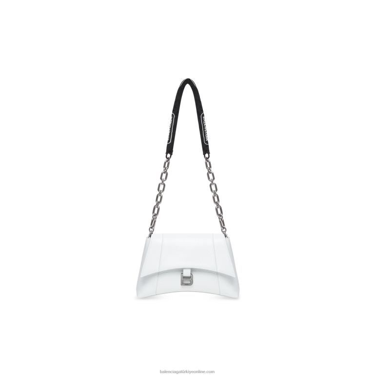 beyaz DBJ0F461 Kadın şehir merkezinde zincirli küçük omuz çantası Balenciaga