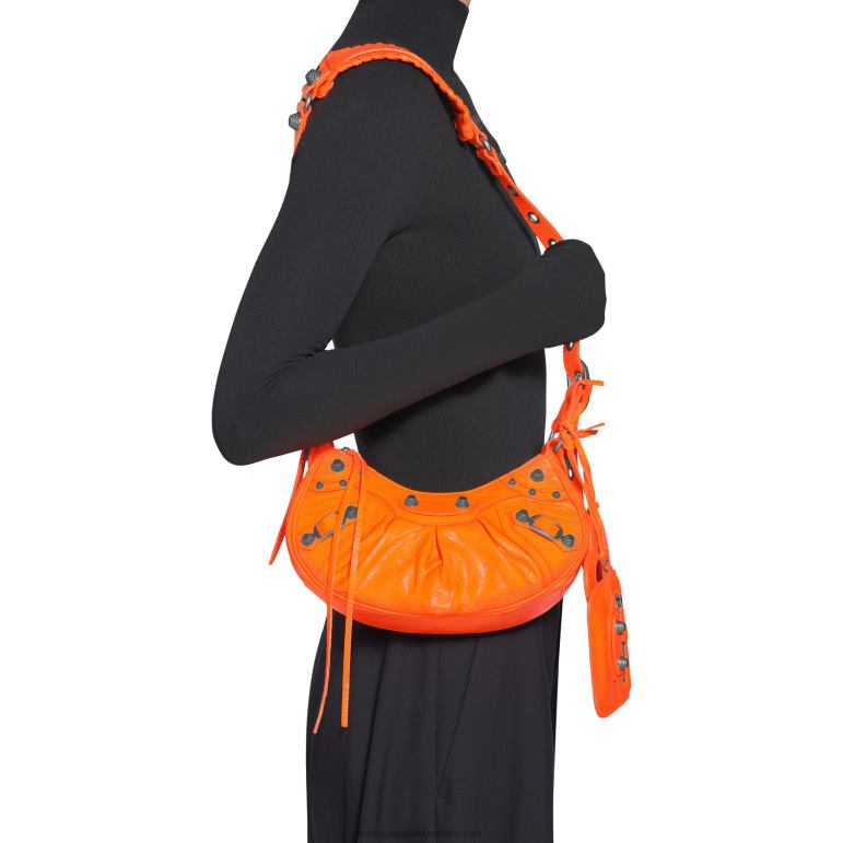 flu portakal DBJ0F287 kadın le cagole xs omuz çantası Balenciaga