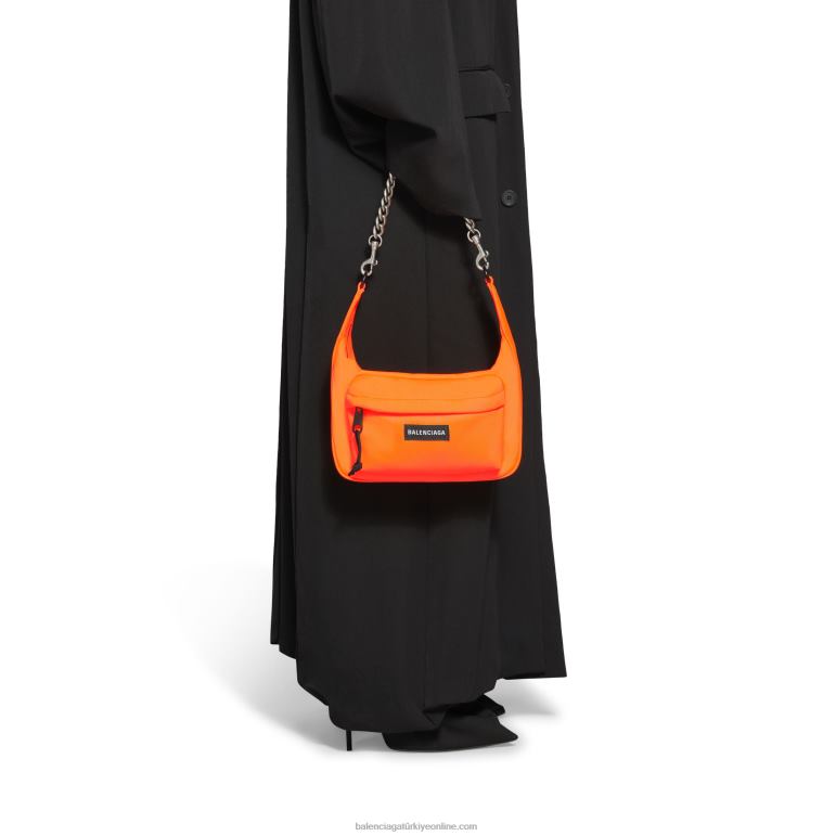 flu portakal DBJ0F290 zincirli kadın raver orta boy çanta Balenciaga