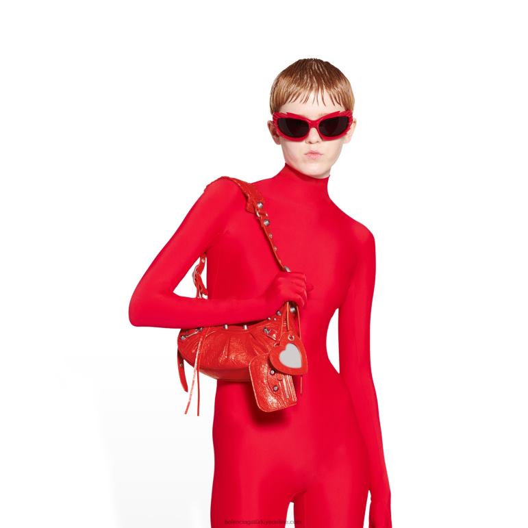 kırmızı DBJ0F338 kadın le cagole xs omuz çantası Balenciaga