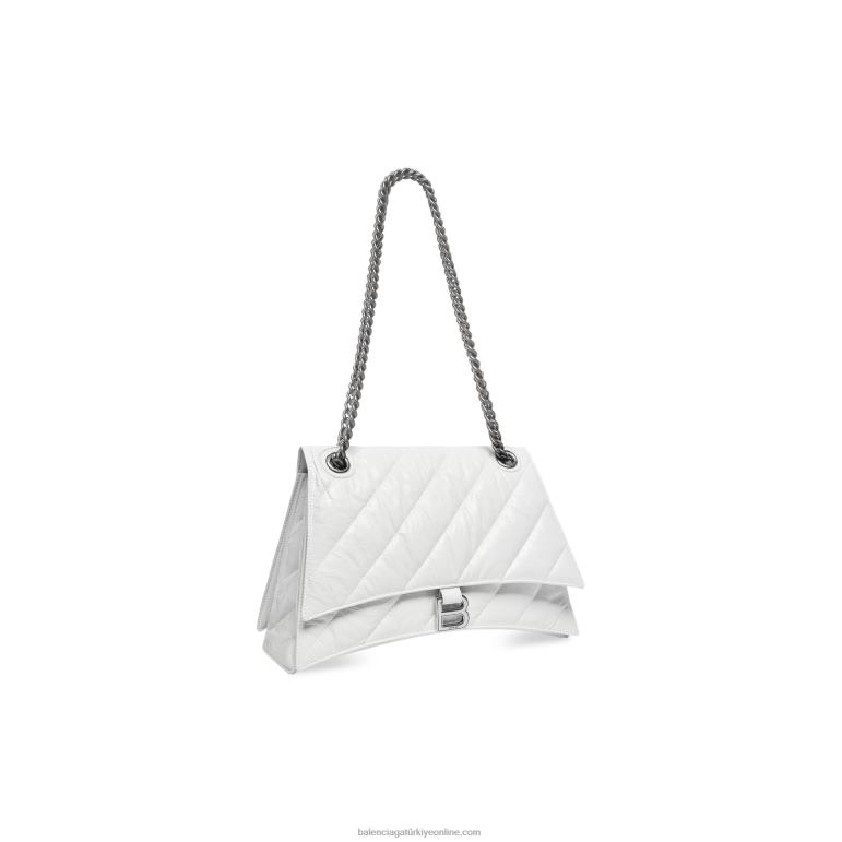 optik beyaz DBJ0F302 kadın kapitone orta boy zincir çanta ezmek Balenciaga