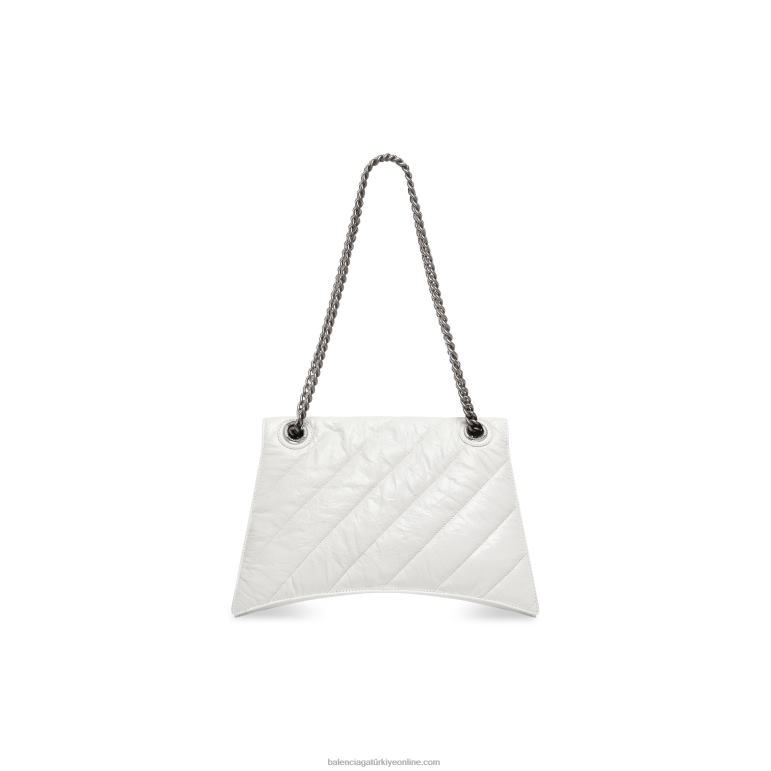 optik beyaz DBJ0F302 kadın kapitone orta boy zincir çanta ezmek Balenciaga