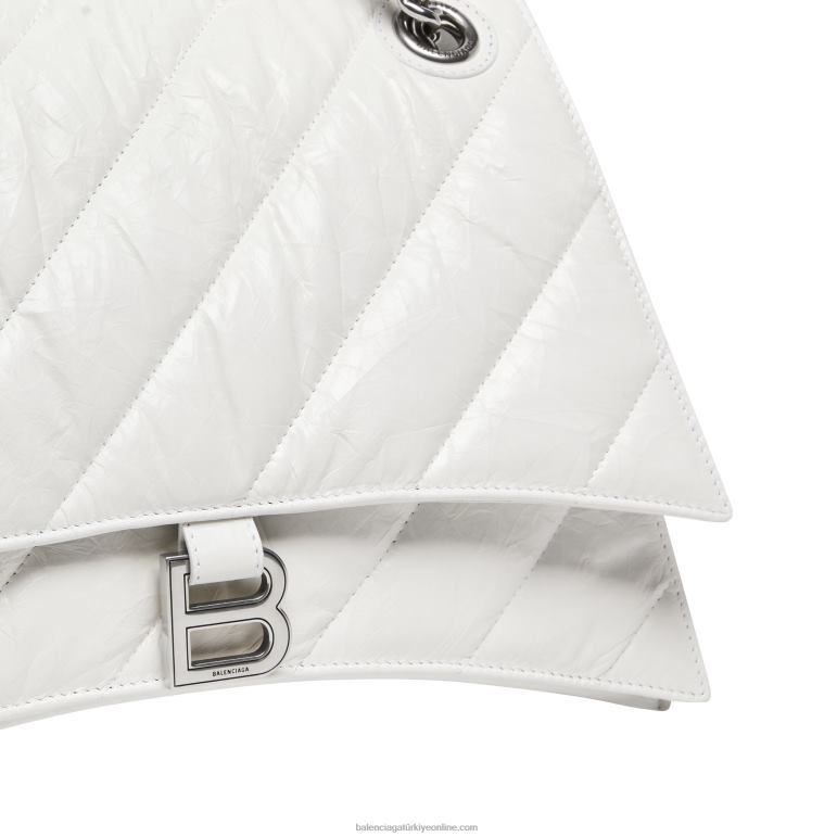 optik beyaz DBJ0F302 kadın kapitone orta boy zincir çanta ezmek Balenciaga