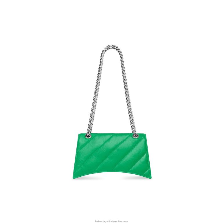 parlak yeşil DBJ0F330 kadın küçük zincir çanta kapitone ezmek Balenciaga