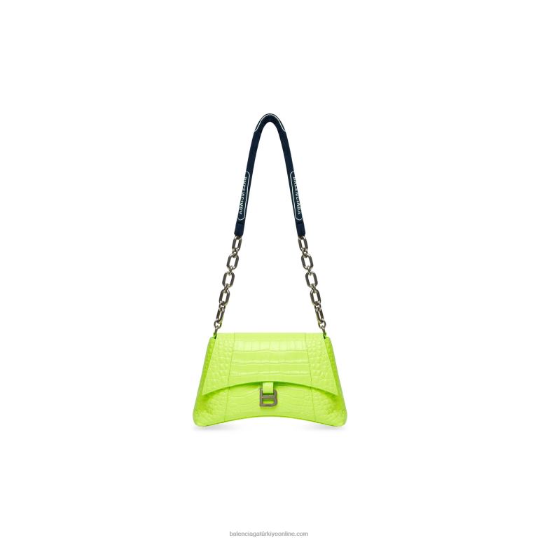 sarı DBJ0F459 zincir timsah kabartmalı kadın şehir merkezinde küçük omuz çantası Balenciaga