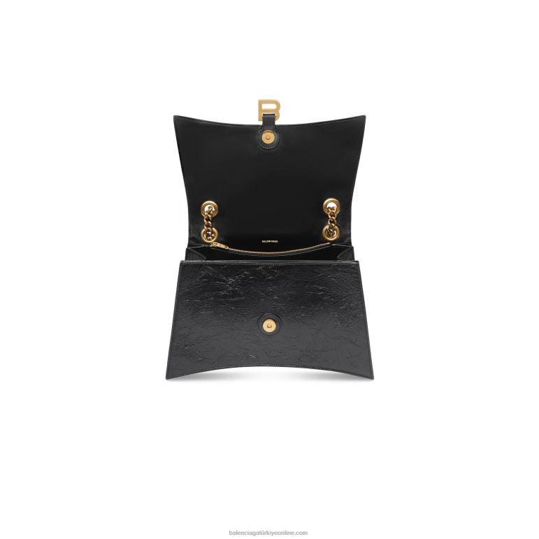 siyah DBJ0F325 kadınlar orta boy zincir çantayı eziyor Balenciaga