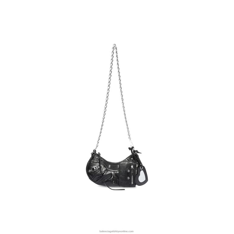 siyah DBJ0F381 Kadın le cagole xs zincirli omuz çantası Balenciaga