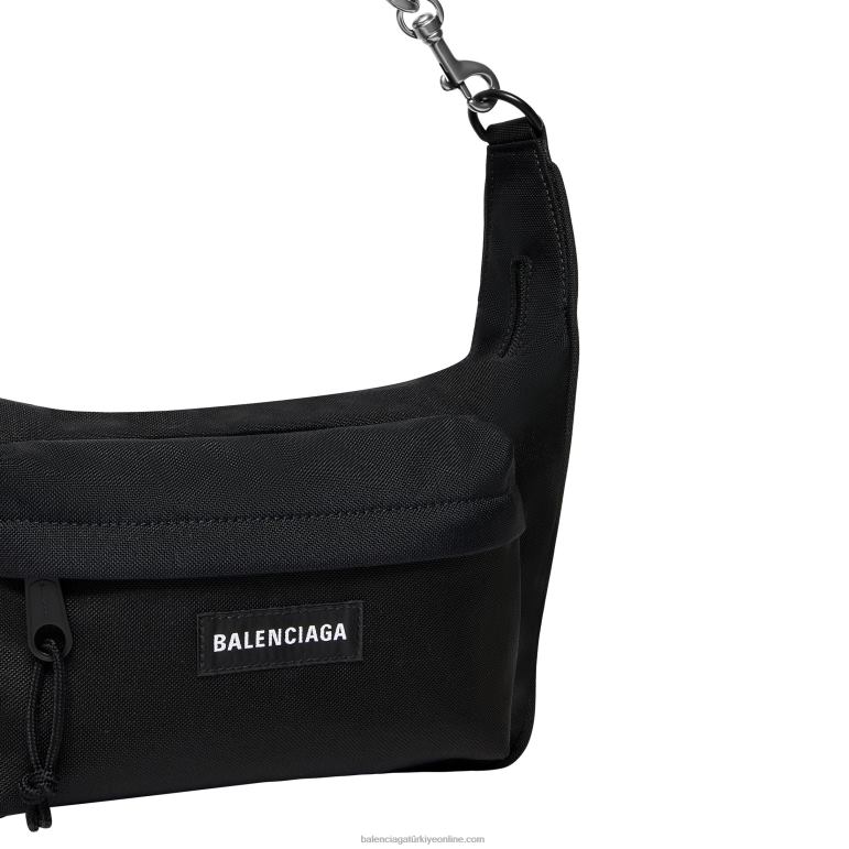 siyah DBJ0F425 zincirli kadın raver orta boy çanta Balenciaga