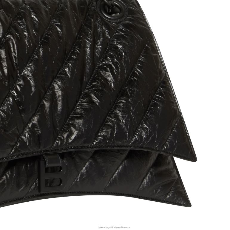 siyah DBJ0F452 kadınlar kapitone büyük zincir çanta ezmek Balenciaga